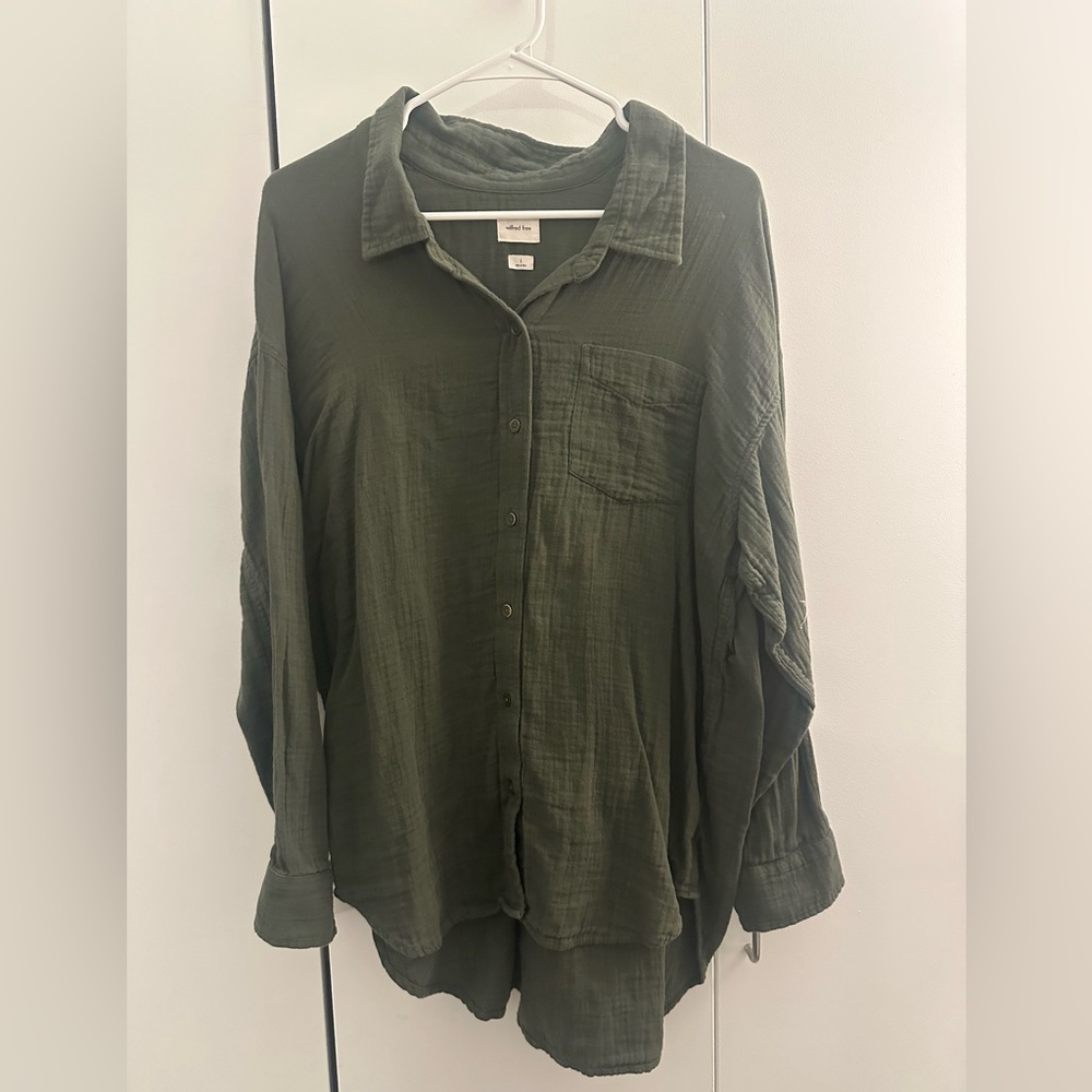 SOLD - Aritzia Olive Green Button-Up Top